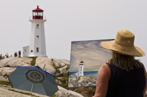 Artist painting the lighthouse_0298-PCAFA           